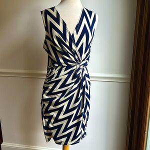 JB by Julie Brown Poly Knit Chevron Dress Wrap Look size Large EUC